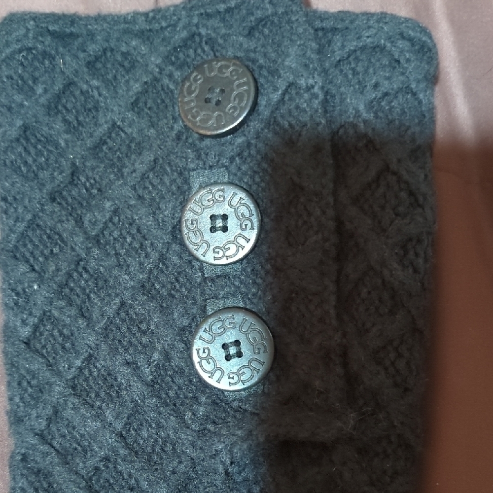 UGG Black Lattice Cardy Winter Boots Women's Size 8 - Picture 4 of 8